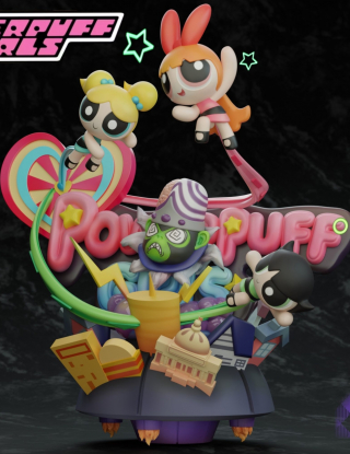 Mô hình​ Chao She Studio - The Powerpuff Girls VS Mojo Jojo