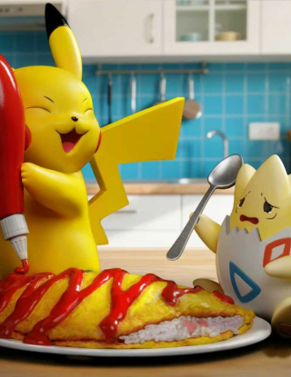 Mô hình KingFinger Studio - Pikachu Omelet rice